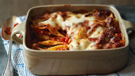 baked-pasta-shells-filled-with-cheese-recipe-bbc-food image