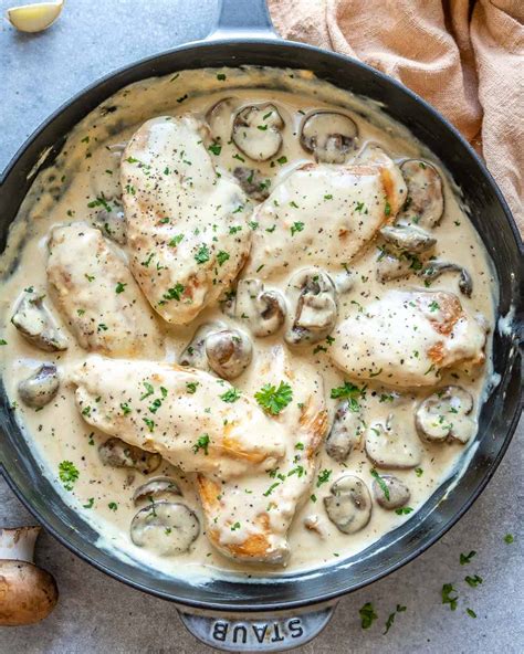 easy-creamy-mushroom-chicken-recipe-healthy image