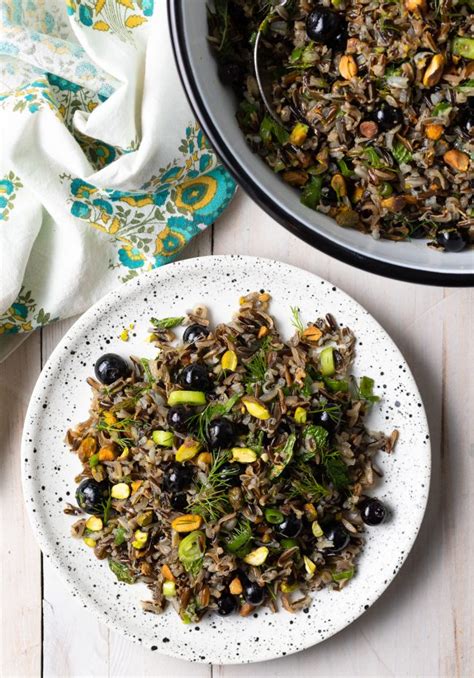 wild-rice-salad-with-blueberries-and-herbs-a-spicy image