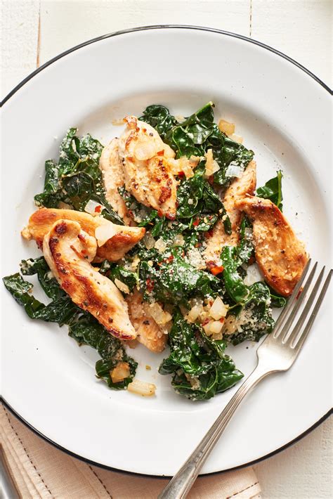 chicken-and-kale-saute-recipe-with-parmesan-cheese image