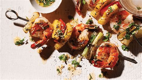 honey-lime-grilled-shrimp-and-pineapple-skewers image