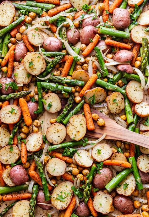 herbed-potato-asparagus-chickpea-sheet-pan image