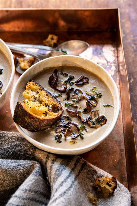 cream-of-mushroom-soup-with-garlic-herb-breadcrumbs image