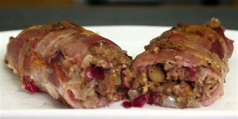 chestnut-and-cranberry-stuffing-wrapped-in-bacon image