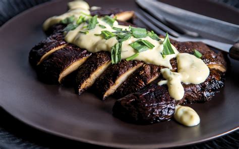 portobello-steaks-with-barnaise-sauce-vegan-grain image