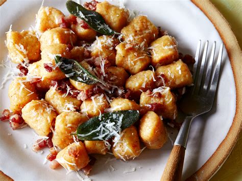 sweet-potato-gnocchi-with-brown-butter-crispy-pancetta image