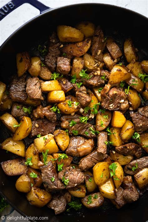 asian-steak-bites-and-potatoes-delightful-plate image