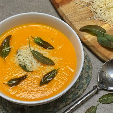 parmesan-pumpkin-soup-with-crispy-sage-may-simpkin image