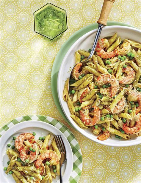 creamy-pesto-and-shrimp-penne-with-peas-southern image