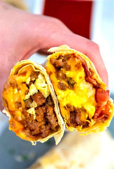 sausage-egg-and-cheese-breakfast-burrito-video image