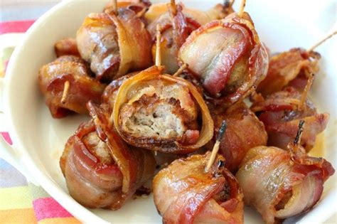 bacon-wrapped-meatballs-butter-with-a-side-of-bread image