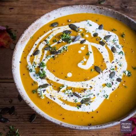 roast-pumpkin-soup-with-chestnuts-properfoodie image