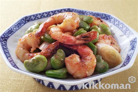 spicy-fried-shrimp-and-fava-beans-kikkoman image