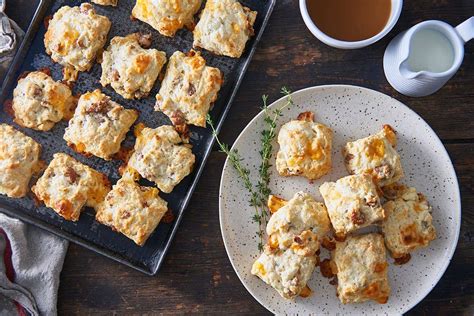 sausage-cheese-biscuits-recipe-king-arthur-baking image