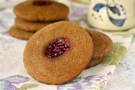 aunt-marcias-soft-molasses-thumbprint-cookies image