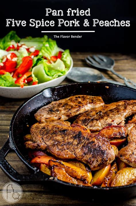 pan-fried-five-spice-pork-and-peaches-the-flavor image
