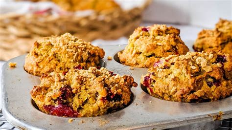 healthy-cranberry-orange-oatmeal-muffins-gluten-free image