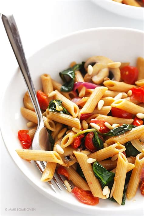 pasta-with-mushrooms-tomatoes-spinach-gimme image