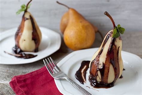 chocolate-poached-pears-eating-richly image