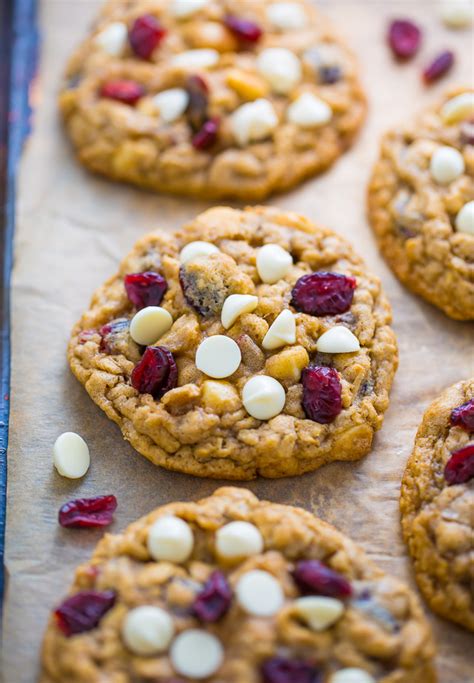 chewy-white-chocolate-cranberry-oatmeal-cookies image