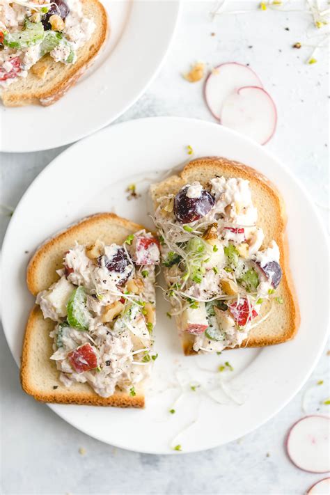 healthy-tuna-salad-with-greek-yogurt-apples-grapes image