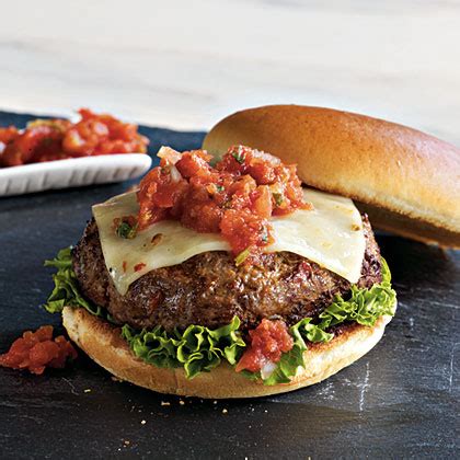 southwest-salsa-burgers-recipe-myrecipes image