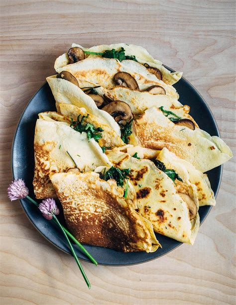 savory-crepes-with-mushrooms-and-greens-brooklyn image