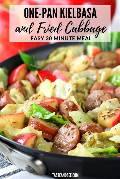one-pan-kielbasa-and-fried-cabbage-taste-and-see image