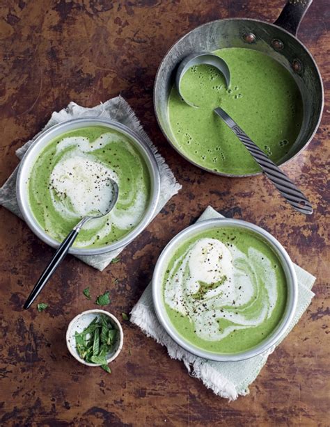 green-pea-soup-with-fresh-mint-cream image