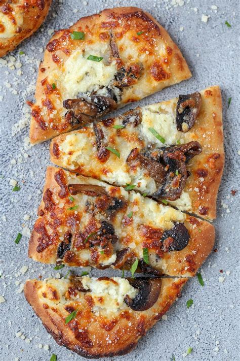 mushroom-flatbread-pizza-crazy-easy-momsdish image