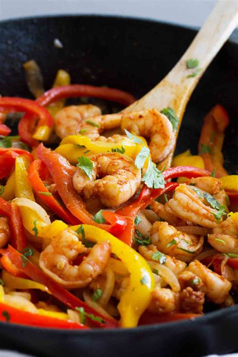 one-skillet-shrimp-fajitas-30-minute-recipe-taste-and image