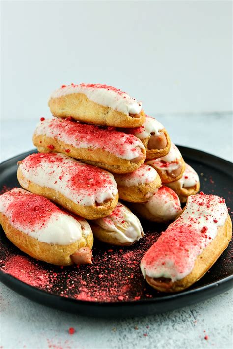 strawberry-white-chocolate-eclairs-cpa-certified-pastry image