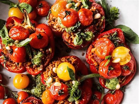 pesto-and-rice-stuffed-peppers-plantd image