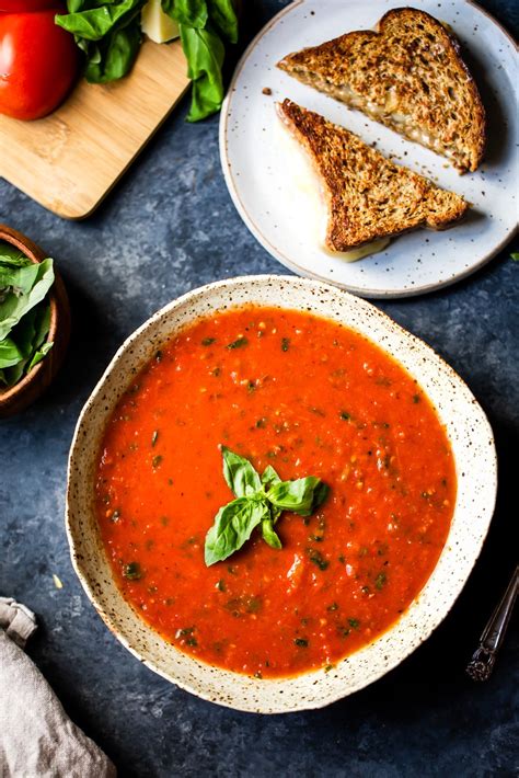 homemade-roasted-tomato-basil-soup-ambitious-kitchen image