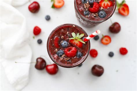 cherry-berry-smoothie-paleo-vegan-one-lovely-life image