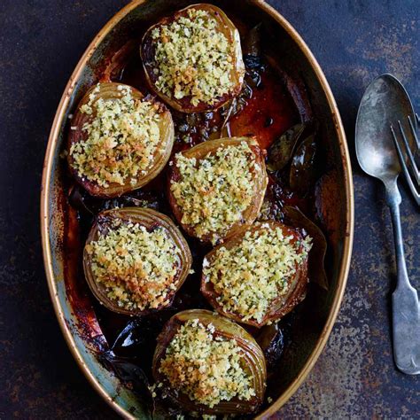baked-onions-with-fennel-bread-crumbs-food-wine image