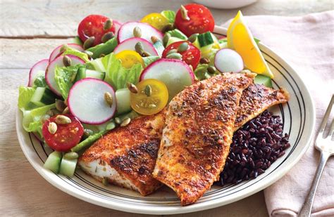 cajun-fish-on-black-rice-salad-healthy-food-guide image