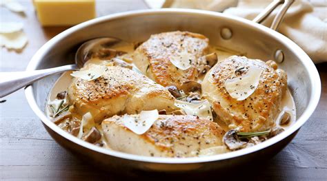 asiago-cheese-chicken-and-mushroom-skillet image