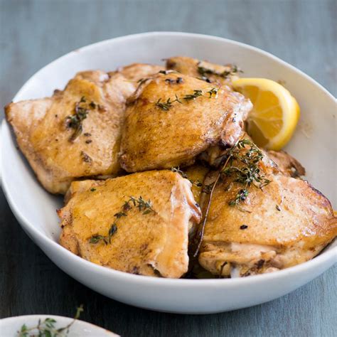 lemon-and-thyme-baked-chicken-thighs-food-wine image