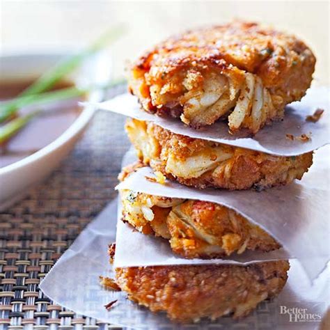 thai-crab-cakes-with-peanut-sauce-better-homes image