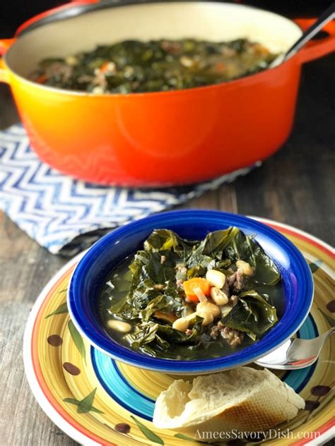 sausage-white-bean-soup-with-collard-greens-amees image