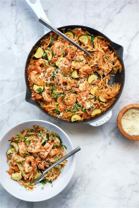 one-pot-mexican-shrimp-with-orzo-and-zucchini image