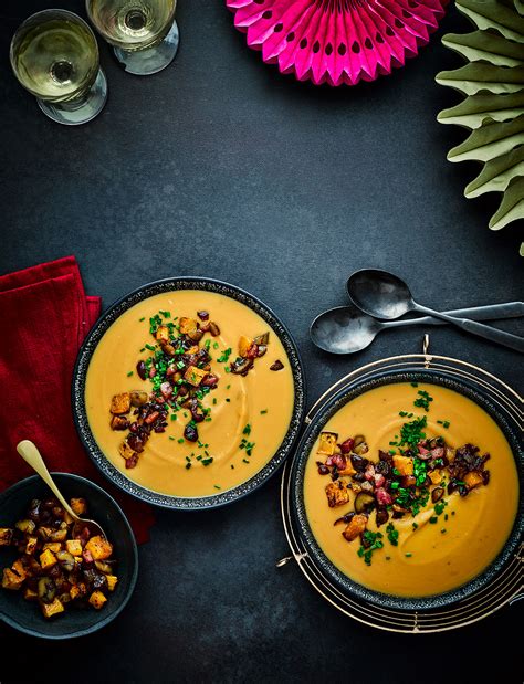 roasted-squash-soup-with-chestnuts-sainsburys image