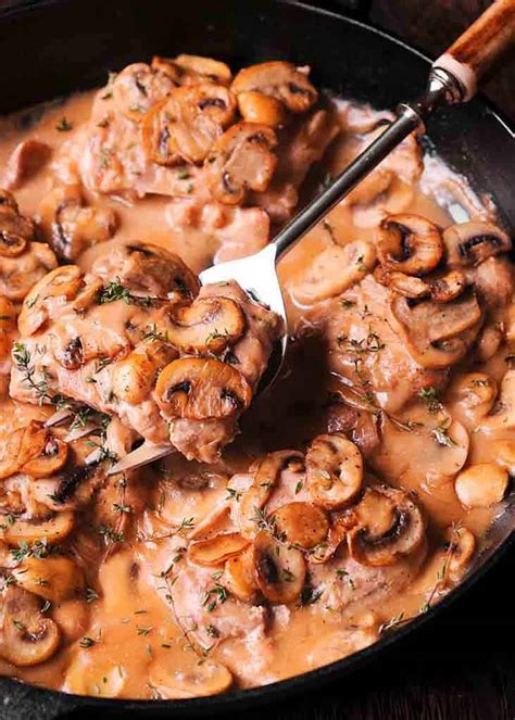 skillet-chicken-thighs-in-creamy-mushroom-pan-sauce image