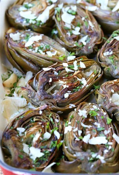 brown-butter-roasted-artichokes-mantitlement image