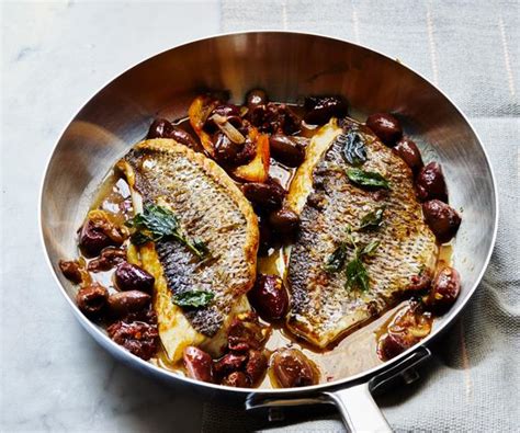 pan-fried-fish-recipe-with-black-olive-vinaigrette image