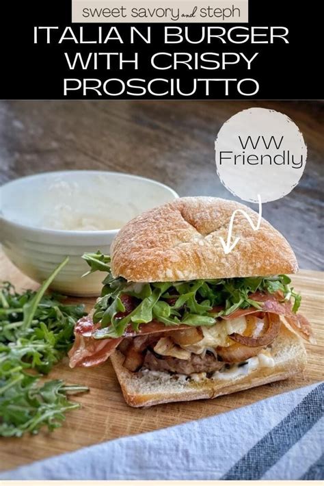 italian-burger-with-crispy-prosciutto-sweet-savory image