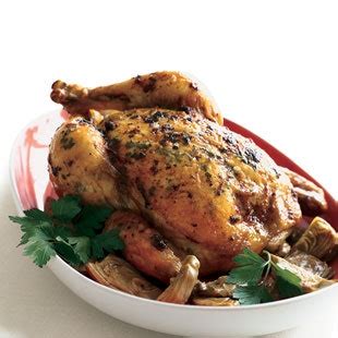 roast-chicken-with-artichokes-and-gremolata-butter image