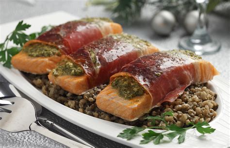 roasted-pesto-salmon-over-lemon-lentil-barley-pilaf image