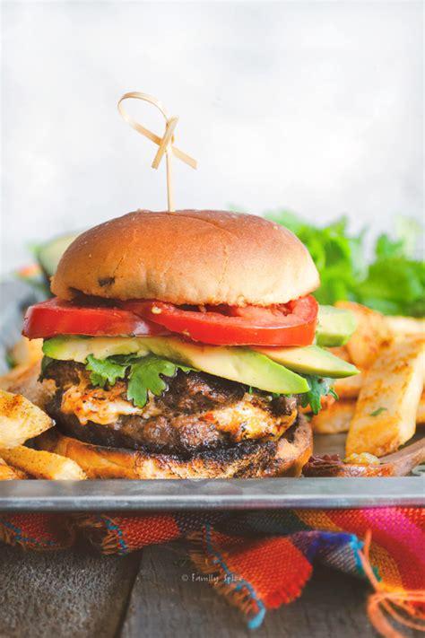 chile-and-queso-stuffed-burgers-family-spice image